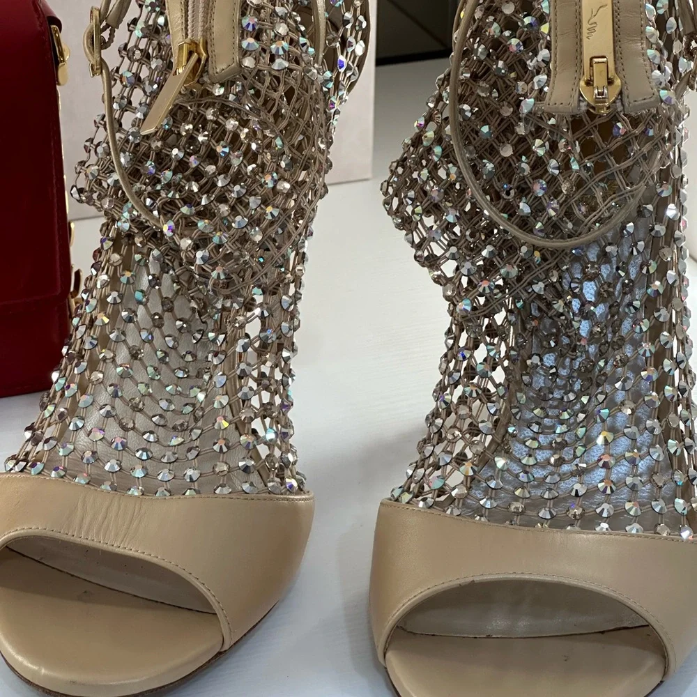 Rene Caovilla gold and Silver Mesh Heels - Picture 2 of 11